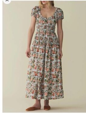 Doen - Leanne Dress - Liberty Calico Garden - Small - EUC